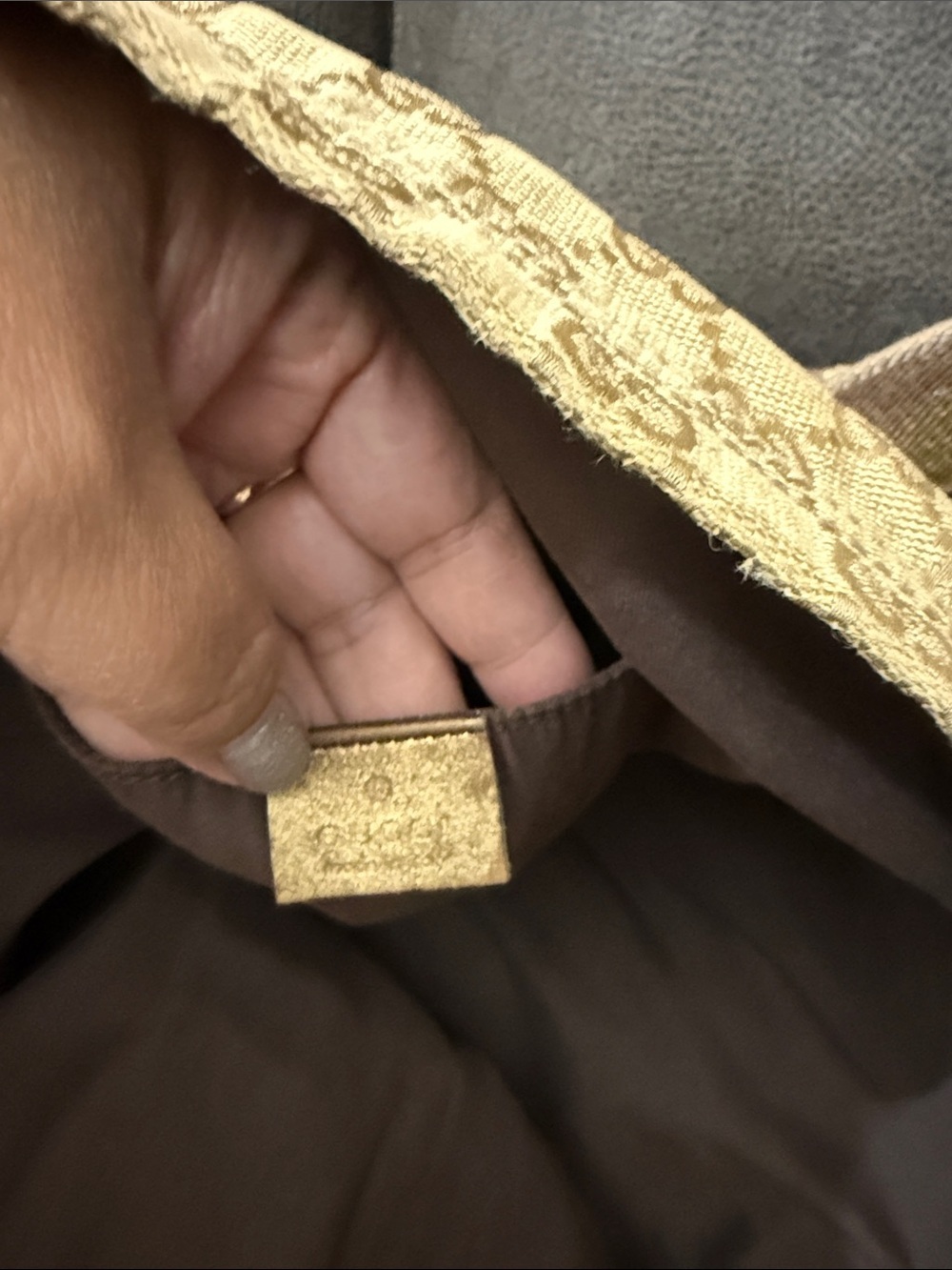 GG Monogram Beige Canvas Tote with Pink & Olive Straps - Picture 10 of 12